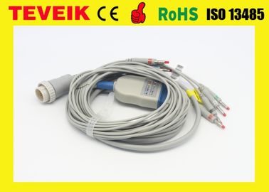 ECG 108/110/1203,1205를 위한 Kenz DB 15 핀 AHA IEC 10 납선 EKG 케이블