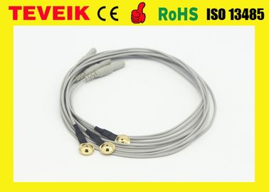 DIN 1.5 소켓을 가진 1 미터 금 도금한 구리 전극 EEG 케이블을 방수 처리하십시오